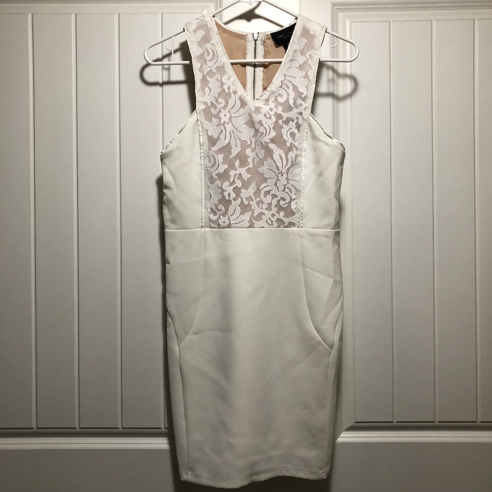 Sleeveless Dress White Lace Top by Romeo & Juliet Couture